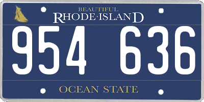 RI license plate 954636