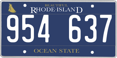 RI license plate 954637