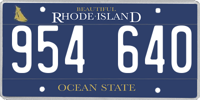 RI license plate 954640