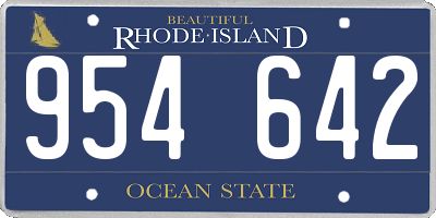 RI license plate 954642