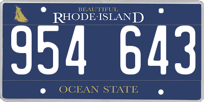 RI license plate 954643