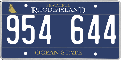 RI license plate 954644