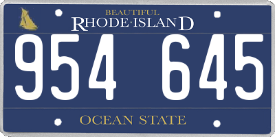 RI license plate 954645