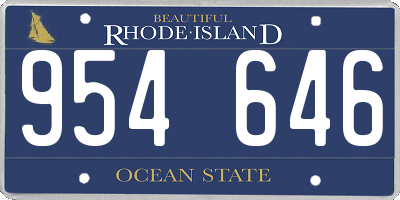 RI license plate 954646