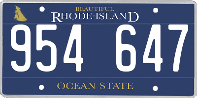 RI license plate 954647