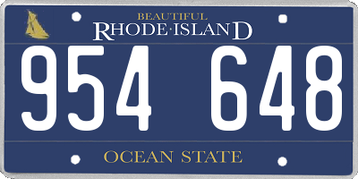 RI license plate 954648