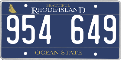 RI license plate 954649