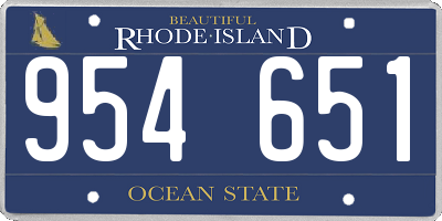 RI license plate 954651