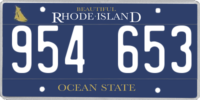 RI license plate 954653