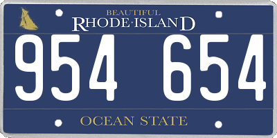 RI license plate 954654