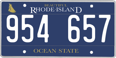 RI license plate 954657