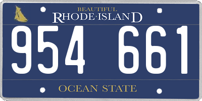 RI license plate 954661