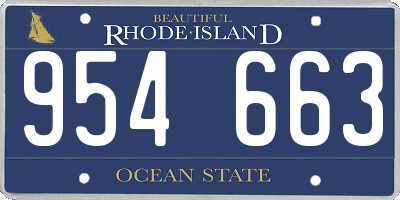 RI license plate 954663