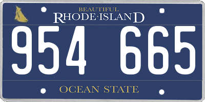 RI license plate 954665