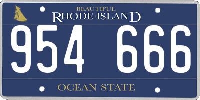 RI license plate 954666