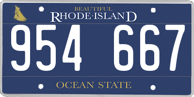 RI license plate 954667