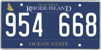 RI license plate 954668