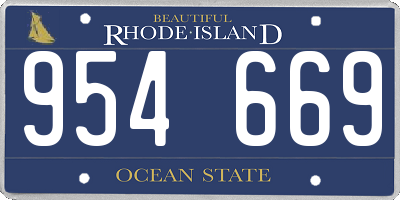 RI license plate 954669