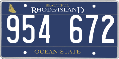 RI license plate 954672
