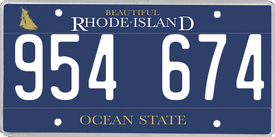 RI license plate 954674