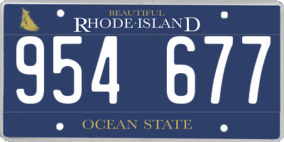 RI license plate 954677