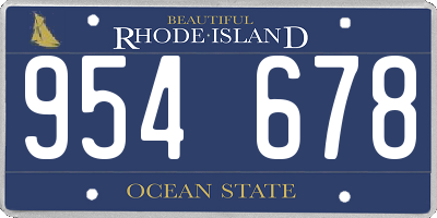 RI license plate 954678