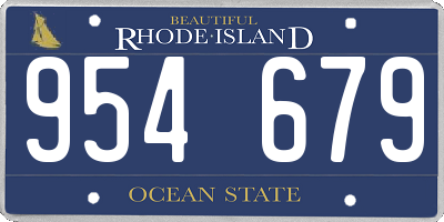 RI license plate 954679