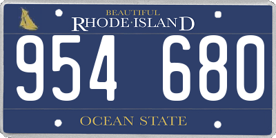 RI license plate 954680