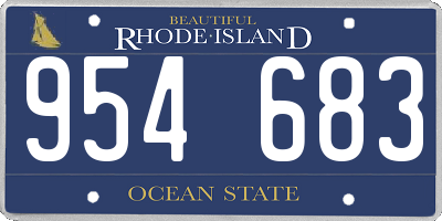RI license plate 954683