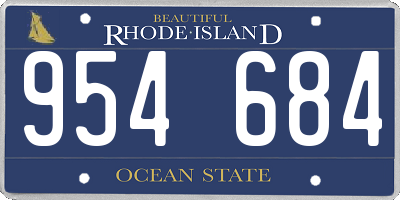 RI license plate 954684