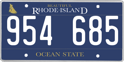 RI license plate 954685