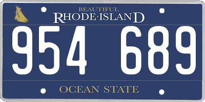 RI license plate 954689