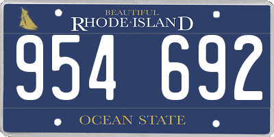 RI license plate 954692