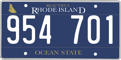 RI license plate 954701