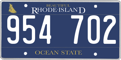RI license plate 954702