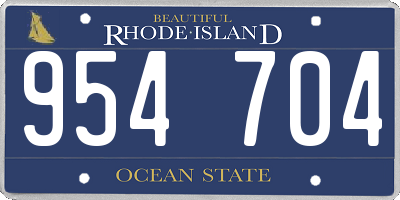 RI license plate 954704