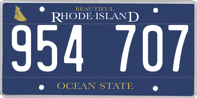 RI license plate 954707