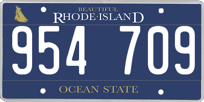 RI license plate 954709