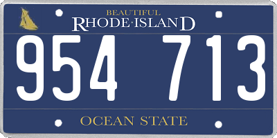 RI license plate 954713