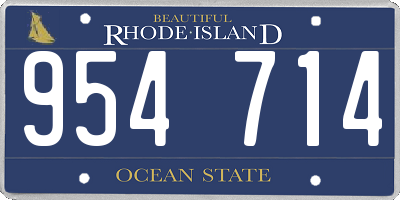 RI license plate 954714