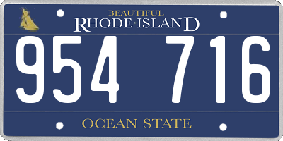RI license plate 954716