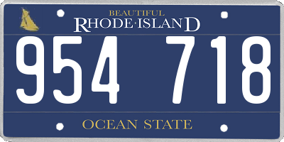 RI license plate 954718