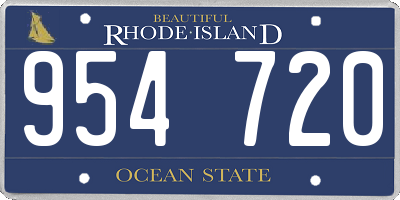 RI license plate 954720