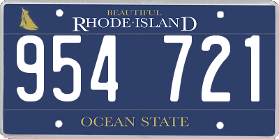 RI license plate 954721