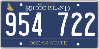 RI license plate 954722
