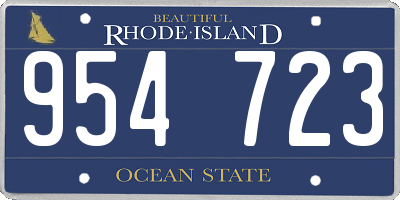 RI license plate 954723