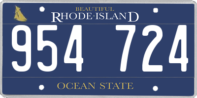 RI license plate 954724