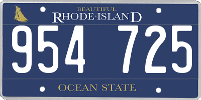 RI license plate 954725