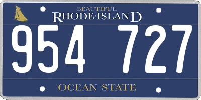 RI license plate 954727