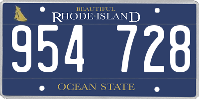 RI license plate 954728